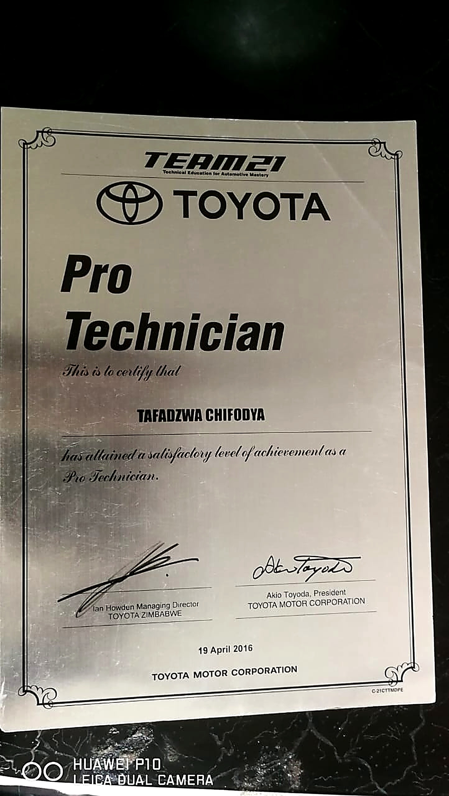 Toyota TEAM21 Pro Technician — Toyota Motor Corporation (2016)