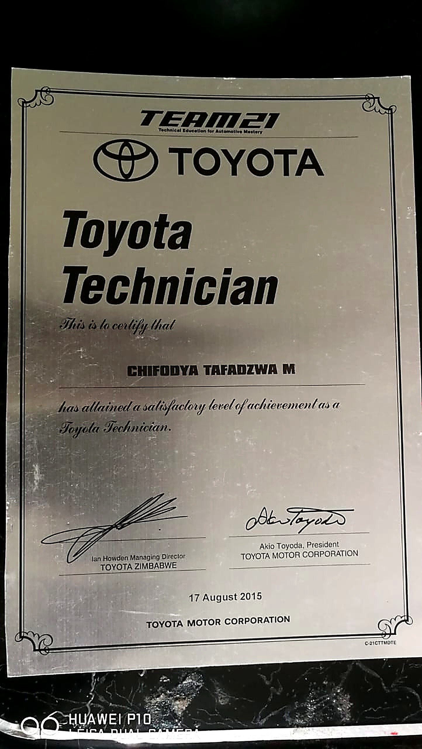Toyota TEAM21 Toyota Technician — Toyota Motor Corporation (2015)